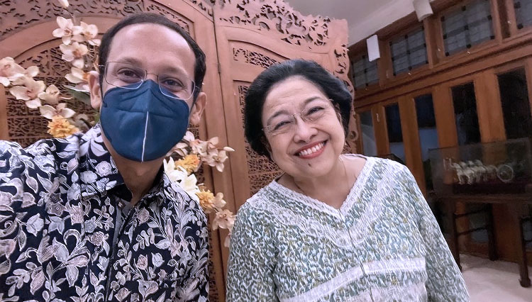 Di Tengah Isu Reshuffle Kabinet, Mendikbud RI Nadiem Makarim Temui Megawati