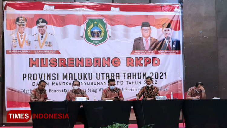 Suasana Musrenbang RKPD Provinsi Maluku Utara Tahun 2021 dalam rangka penyusunan RKPD tahun 2022. (Foto: Wahyudi Yahya/TIMES Indonesia)