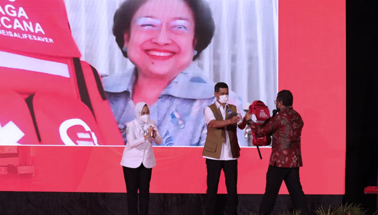 Presiden ke-5 RI hadir secara virtual saat peresmian Gerakan Budaya Siaga Bencana yang diinisiasi oleh BMKG, di Jakarta. (Foto: Dok. PDI Perjuangan for TIMES Indonesia)