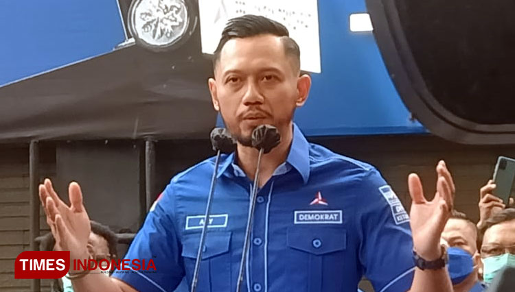 Ketua Umum Partai Demokrat Agus Harimurti Yudhoyono (AHY), saat konferensi pers di DPP partai Demokrat, Menteng Jakarta. (FOTO: Moh Ramli/TIMES Indonesia)