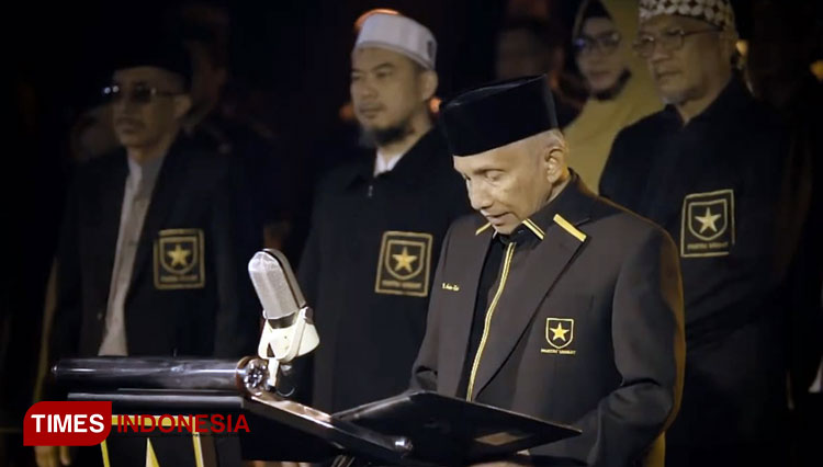 Ketua Majelis Syuro Amien Rais saat deklarasi Partai Ummat di Yogyakarta, Kamis (29/4/2021). (FOTO: Partai Ummat for TIMES Indonesia)
