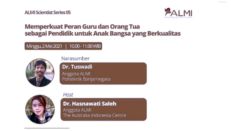 Dr Tuswadi Direktur Politeknik Banjarnegara menjadi Nara sumber Scientist Series pada Minggu pukul 10.00-11.00 Wib 2 Mei 2021. (FOTO : Dr Tuswadi for TIMES Indonesia)