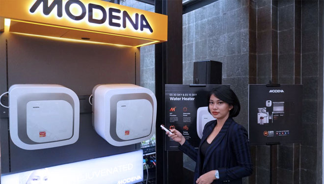 Water heater produk baru dari Modena yang bisa diatur lewat HP. (Foto: Modena for TIMES Indonesia)