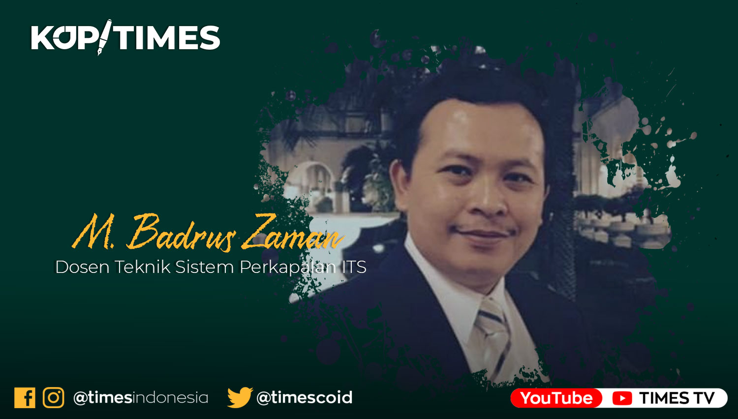 Dr Ir M. Badrus Zaman, Dosen Teknik Sistem Perkapalan ITS, Founder ROTALINDO (Rotasi Teknologi Indonesia)