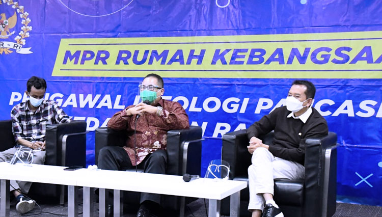 Wakil Ketua MPR Lestari Moerdijat dalam ‘Diskusi Empat Pilar MPR’ yang digelar di Media Centre, Gedung Nusantara I, Senayan, Jakarta, 3 Mei 2021. (foto: dok MPR RI)