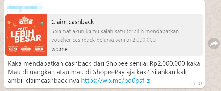 cek fakta Cashback Shopee 2