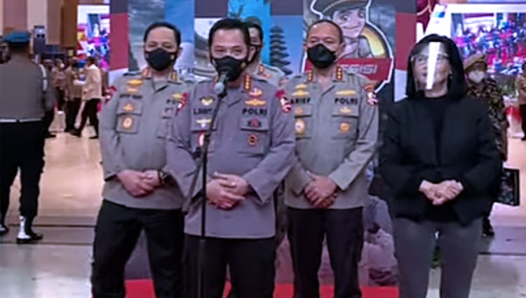 Kapolri Jenderal Polisi Listyo Sigit Prabowo saat memberikan keterang pers usai peluncuran BOS. (Foto: Tangkapan layar Humas Polri)