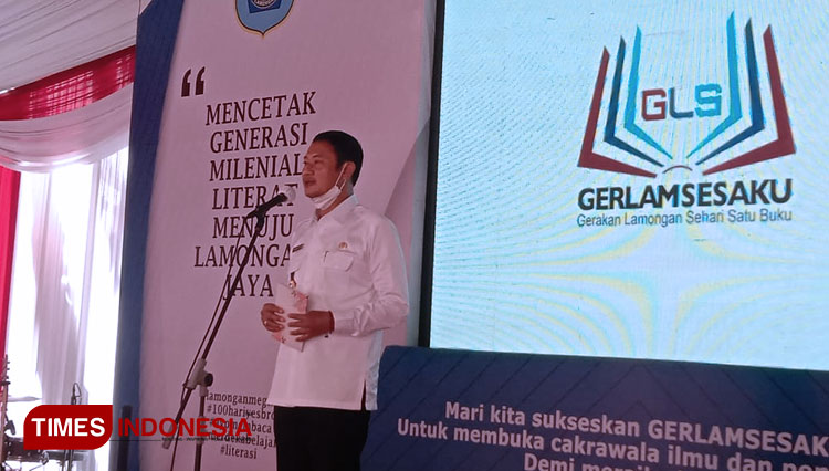 Gerlam Sesaku diresmikan sebagai gerakan dari Lamongan untuk Indonesia dalam meraih sukses Asesmen Nasional. (Foto: Moch. Nuril Huda/TIMES Indonesia)