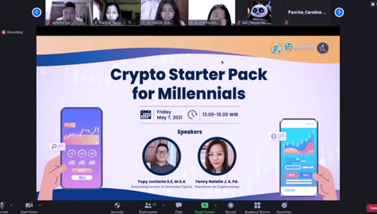Pusat Layanan Akuntansi dan Perpajakan (PLAP) Program Studi Akuntansi Universitas Ciputra selenggarakan Workshop Crypto Starter Pack for Millennials.