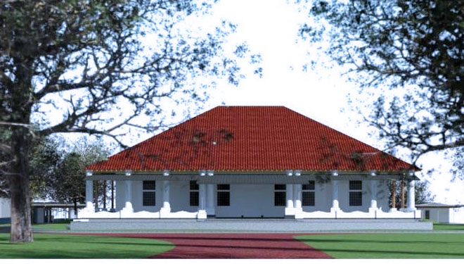Ilustrasi rencana penataan bangunan kawasan pusaka Rumah Cimanggis di lingkungan Kampus Universitas Islam Internasional Indonesia (UIII), Depok (FOTO: Biro Komunikasi Publik Kementerian PUPR RI)