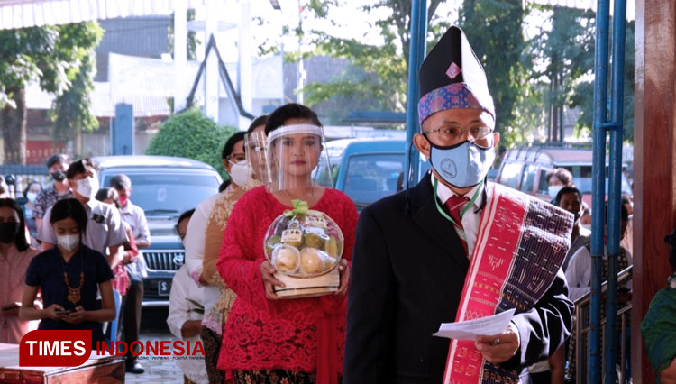 Perayaan hari raya Unduh-unduh oleh masyarakat umat kristen GKJW Ngoro, Jombang (Foto : Rohmadi/TIMES Indonesia)