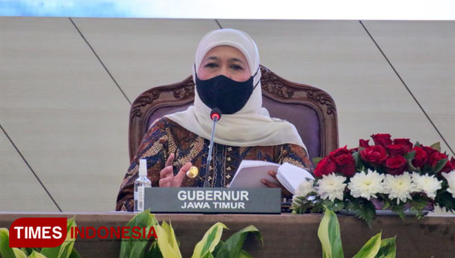 Gubernur Jatim Khofifah Indar Parawansa kembali dinyatakan positif Covid-19. (Foto: Dok.TIMES Indonesia) 