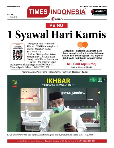 Edisi Selasa, 11 Mei 2021: E-Koran, Bacaan Positif Masyarakat 5.0