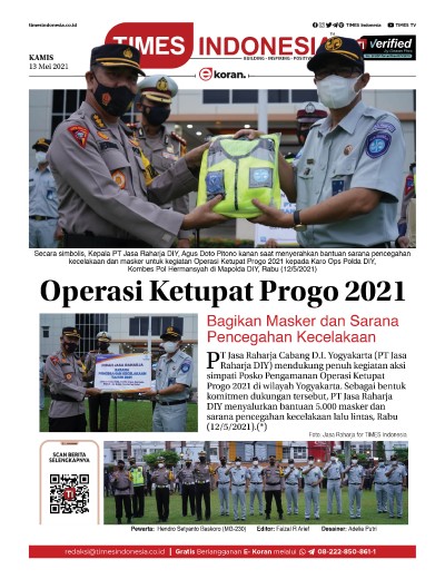 Edisi Kamis, 13 Mei 2021: E-Koran, Bacaan Positif Masyarakat 5.0