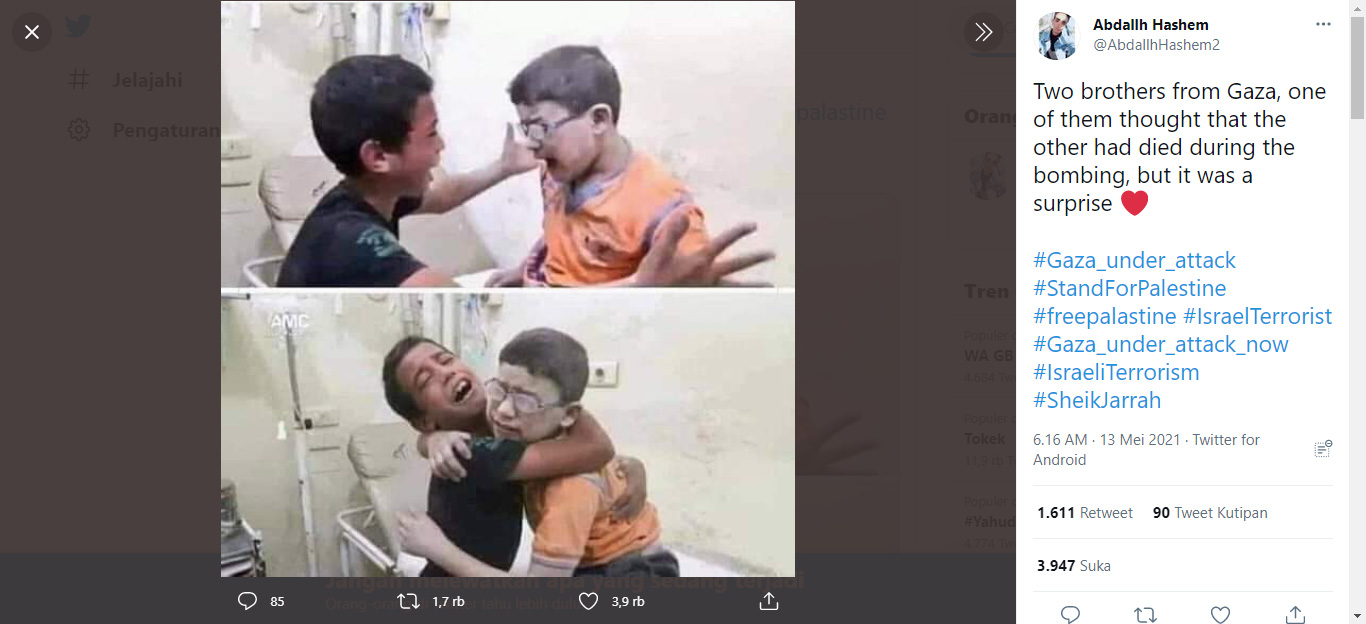 cek fakta dua anak kecil GAZA 2