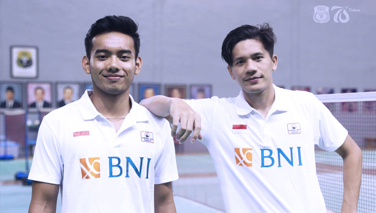Ganda putra Indonesia, Pramudya Kusumawardana/Yeremia Erich Yoche Yacob Rambitan yang akan bertarung di final Spain Masters 2021 melawan sesama wakil Indonesia. (FOTO: Twitter @INABadminton)