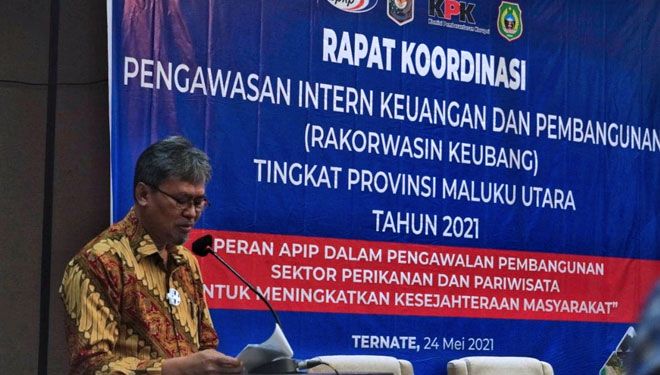 Deputi Kepala BPKP Bidang Pengawasan Penyelenggaraan Keuangan Daerah (PPKD), Dadang Kurnia saat memberikan sambutan. (Foto: BPKP Malut for TIMES Indonesia)
