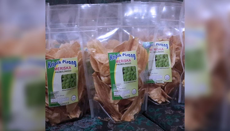 Kripik pisang gajih dengan merek Meriska ini hasil produksi UMKM Ariska Probolinggo.(Foto: Ariska for TIMES Indonesia)