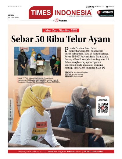Edisi Senin, 31 Mei 2021: E-Koran, Bacaan Positif Masyarakat 5.0