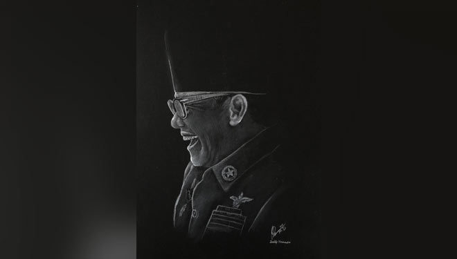 Sketsa Bergerak Bung Karno karya  Doddy Hernanto atau Mr D One Finger. (Foto: Mr D One Finger)