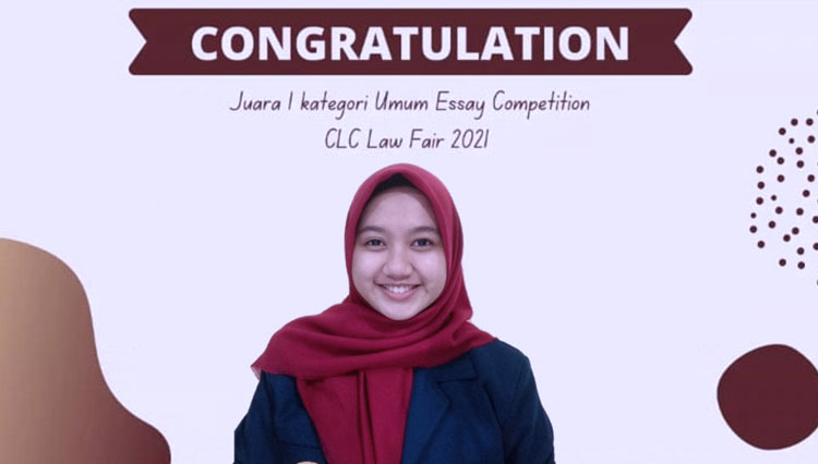 Noering Ratu Fatheha Fauziah Sejati yang menorehkan prestasi sebagai Juara I Lomba KTI Nasional CLC Law Fair 2021. (FOTO: AJP TIMES Indonesia)