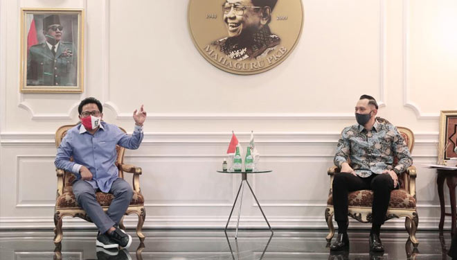 Ketua Umum PKB Abdul Muhaimin Iskandar dan Ketum Partai Demokrat Agus Harimurti Yudhoyono. (FOTO: Dok. PKB).