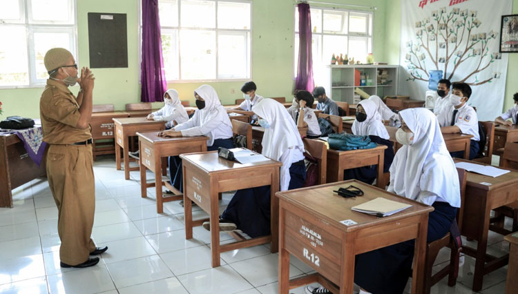 Proses PTM di salah satu sekolah yang ada di Ciamis (foto: Humas Kabupaten Ciamis)