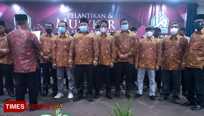 Pengurus IKA STAIPI Bandung periode 2021-2024 resmi dikukuhkan dan dilantik 1 di Hotel Horison Kota Bandung, Sabtu (5/6/21).(FOTO: Fazar Kurniawan/TIMES Indonesia)
