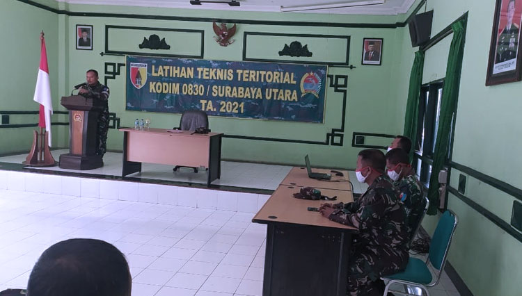 Dandim Surabaya Utara, Kolonel Inf Sriyono membuka Latnister, Rabu (9/6/2021).(Dok.Pendam Brawijaya) 