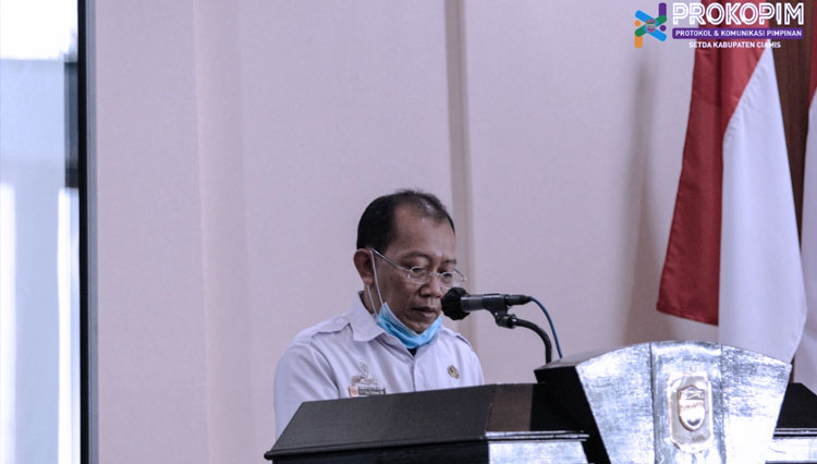 Kabid P2P Dinkes Ciamis, dr. Bayu Yudiawan saat menjelaskan kasus Covid-19 di Ciamis (FOTO: Humas Kabupaten Ciamis)