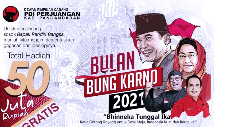 Poster Lomba Bulan Bung Karno (FOTO: DPC PDI Perjuangan Pangandaran)