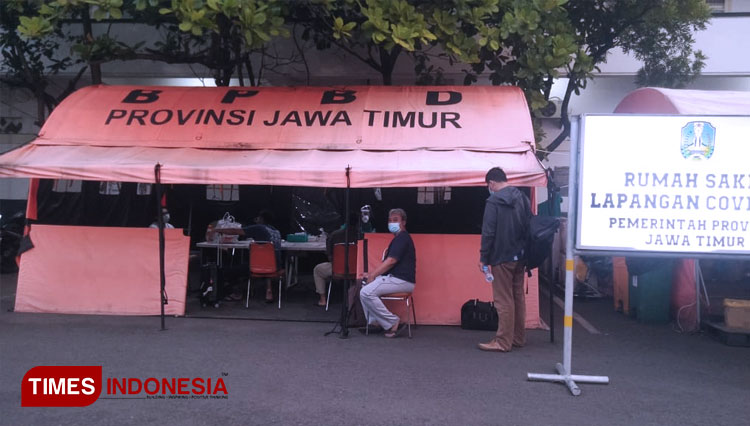Suasana RS Lapangan Indrapura Surabaya, Kamis (10/6/203/2021). (FOTO: Lely Yuana/TIMES Indonesia)