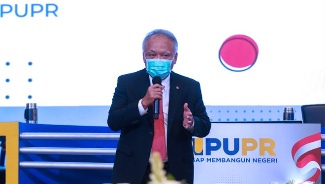 Menteri PUPR RI Basuki Hadumuljono saat bicara di Talk Show 'Koordinasi Peningkatan SDM Keprotokolan Tahun 2021