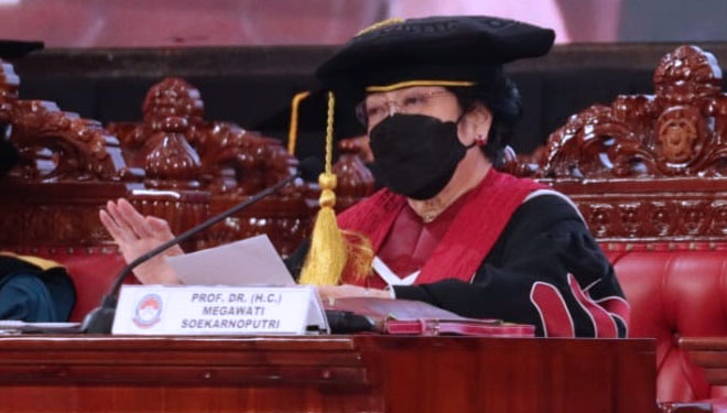 Profesor Megawati Soekarnoputri di Unhan RI. (FOTO: Dok. PDI Perjuangan).