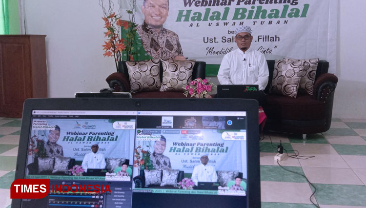 Prayitno saat memberikan sambutan virtual (Foto: Safuwan/TIMES Indonesia) 