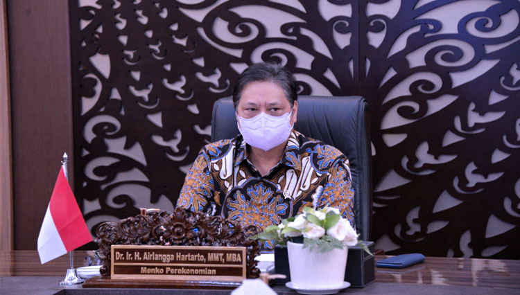 Menko Perekonomian RI, Airlangga Hartarto menyampaikan bahwa pemulihan ekonomi Indonesia terus berlanjut.  (FOTO: Kemenko Perekonomian RI)