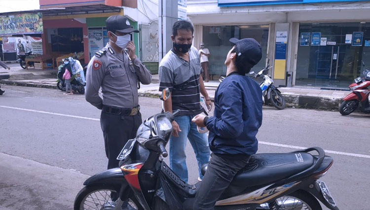 Penindakan tegas kepada warga yang tidak memakai masker (foto: Humas Polres Ciamis)