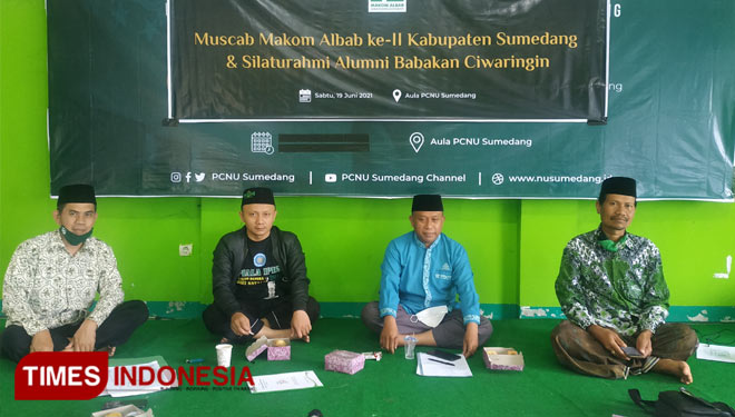 Musyawarah dan Silaturrahmi Makom Albab Cabang Sumedang di Aula Gedung  PCNU (FOTO: Alan Dahlan/TIMES Indonesia) 