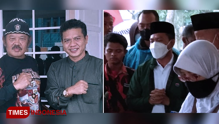 Bupati Bandung Dadang Supriatna bersama Ketua MPW PP Jabar Tb Dasep semasa hidup (kiri). (FOTO: Iwa/TIMES Indonesia)