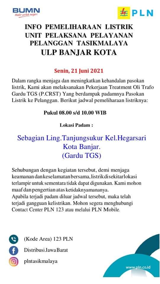 SPV Adm PLN ULP Banjar Kota b