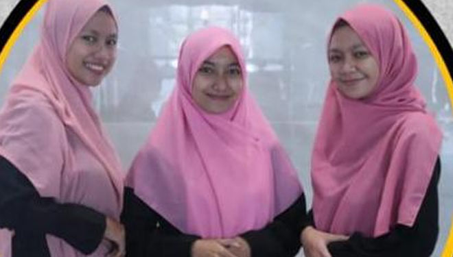 Tiga srikandi UIN SATU Tulungagung.