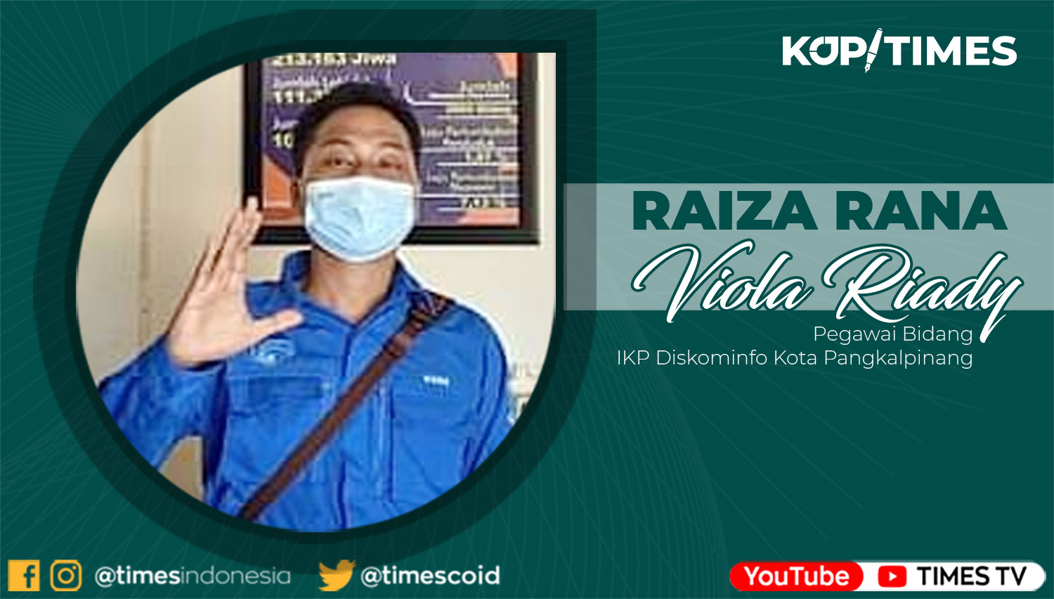 Raiza Rana Viola Riady,S.H; Pegawai Bidang IKP Diskominfo Kota Pangkalpinang.