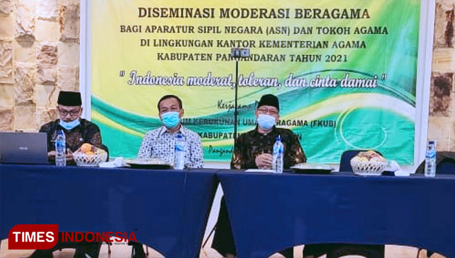 Acara Desiminasi Moderasi Beragama digelar oleh Kantor Kementerian Agama Kabupaten Pangandaran (Foto : Syamsul Ma'arif/TIMES Indonesia)