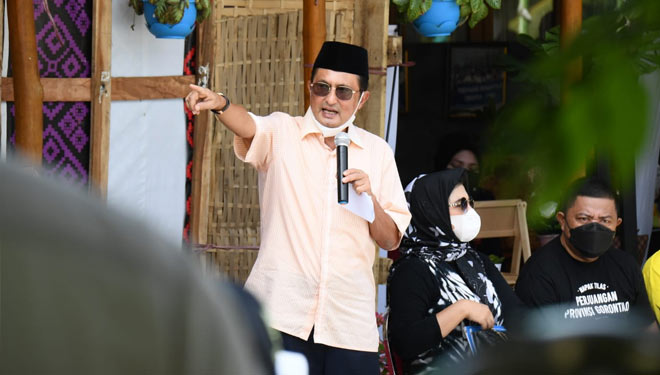 Wakil Ketua MPR RI Prof. Dr. Ir. Fadel Muhammad saat kunjungan ke Gorontalo dalam rangka Silaturahmi Nasional (silatnas ke-3) masyarakat Gorontalo, Jumat (25/6/2021). (foto: dok MPR RI)