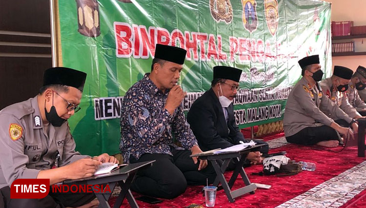 Pengajian rutin yang digelar oleh Polresta Malang Kota. (Foto: Humas Polresta Malang Kota for TIMES Indonesia)