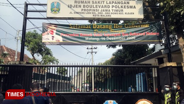 Lokasi gerbang pintu masuk RS Lapangan Idjen Boulevard Malang. (Foto: Rizky Kurniawan Pratama/TIMES Indonesia)