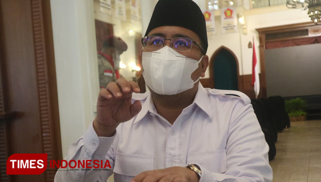Ketua DPD Gerindra Jatim Anwar Sadad atau Gus Sadad usai pengukuhan Pengurus Gerindra Jatim di Hotel Majapahit Surabaya, Minggu (27/6/2021).(Foto : Lely Yuana/TIMES Indonesia)