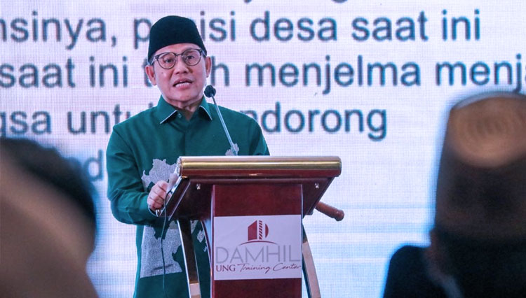 Gus Muhaimin saat memberikan sambutan dalam Regional Meeting Kawasan Teluk Tomini dan Maluku Utara di Kota Gorontalo, Sabtu 12 Juni 2021. (FOTO: PKB)
