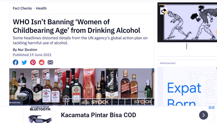 cek fakta Wanita Mengonsumsi alkohol 4
