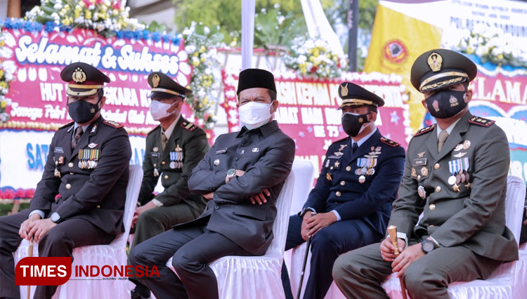 Bupati Bandung Dadang Supriatna bersama Forkopimda Kabupaten Bandung. (FOTO: Humas Pemkab for TIMES Indonesia)